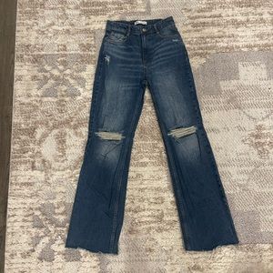 ZARA high rise straight leg denim jeans